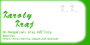 karoly kraj business card